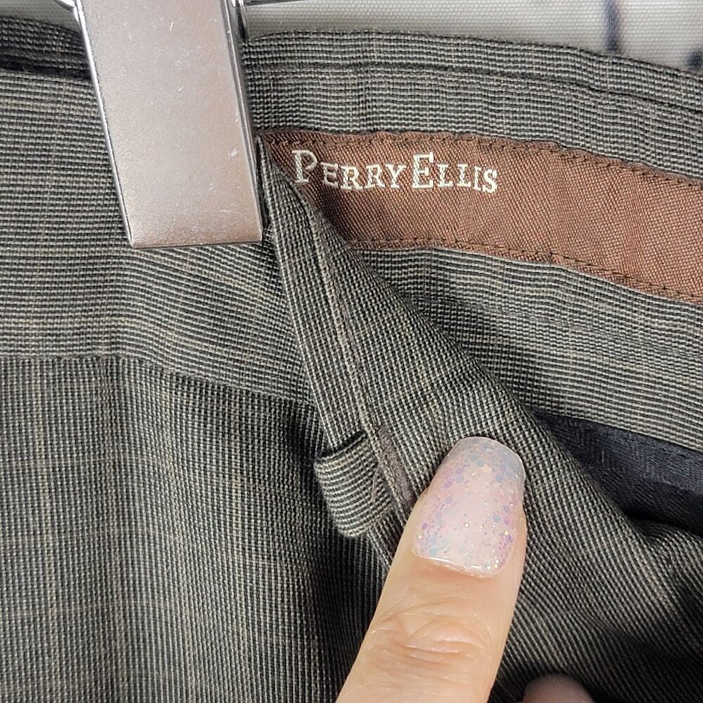Perry‎ Ellis Mens 36x32 Portfolio Dress Pants Classic Fit Gray Business Casual - Picture 2 of 5